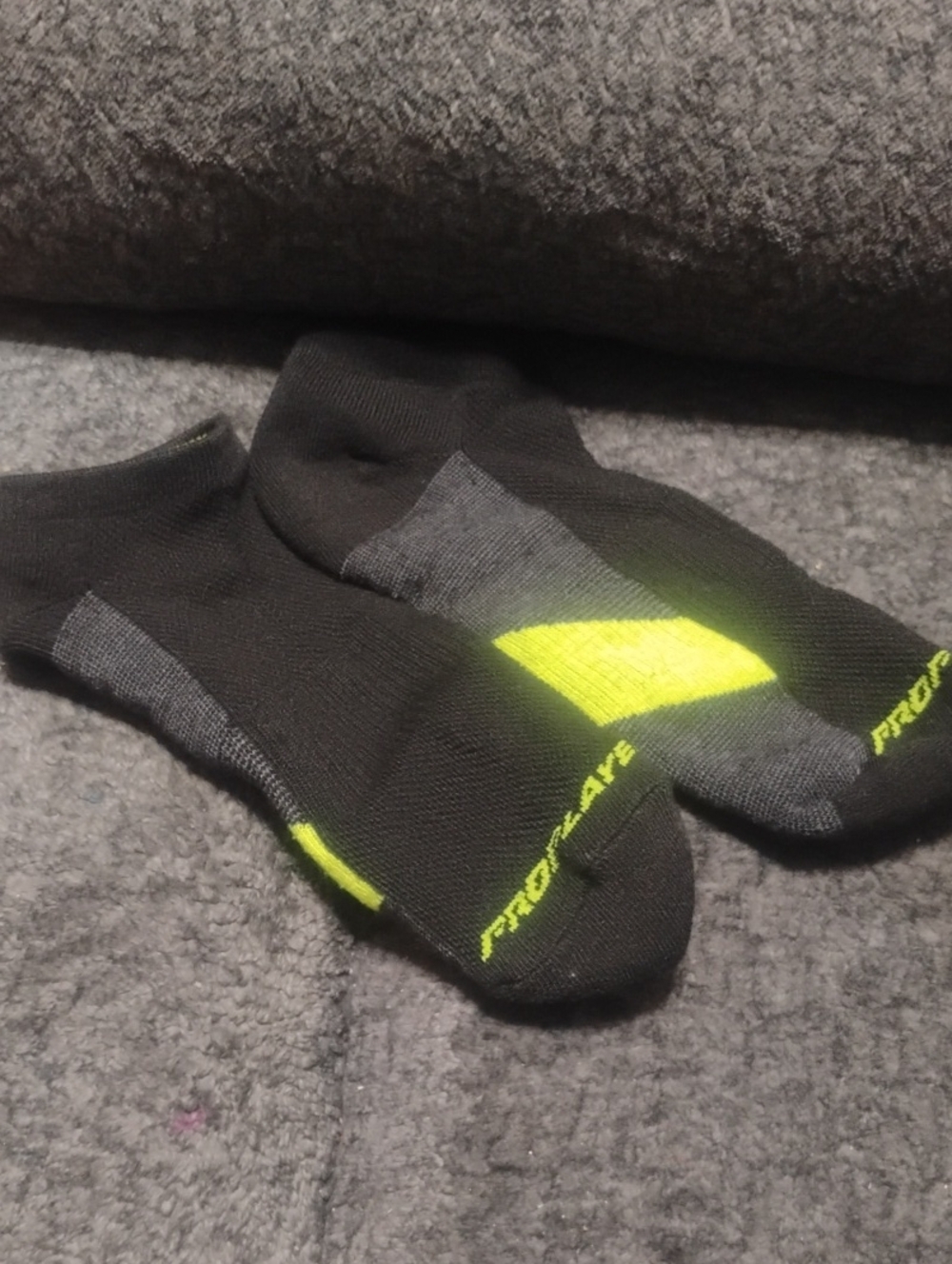 Men's Low-Cut Athletic Socks in Black and Neon Yellow